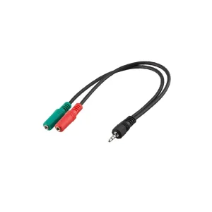 Rychlé dodání - Redukční kabel JACK 3,5mm 4pin - 2x JACK 3,5mm STEREO M/2xF 30cm