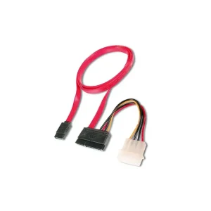 Doprodej zásob | Datový kabel SATA 2.0 3GBs 0,5m rovný + napájení