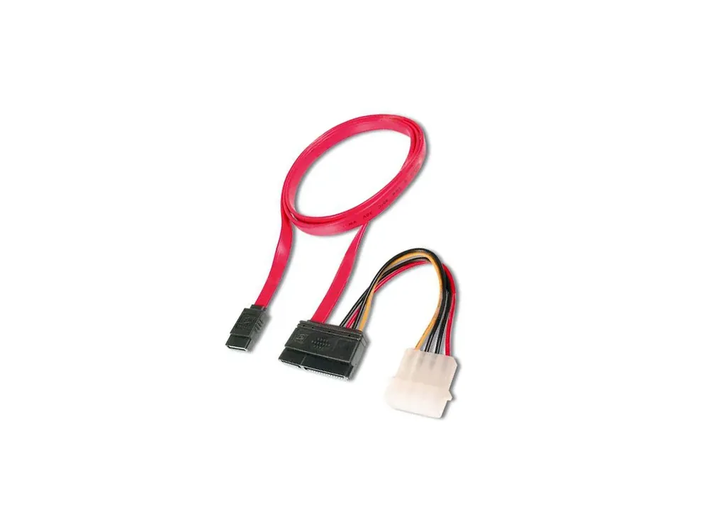 Doprodej zásob | Datový kabel SATA 2.0 3GBs 0,5m rovný + napájení
