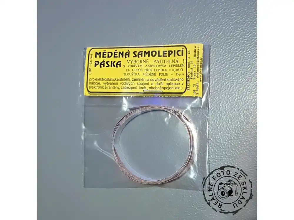 Cena od výrobce - Měděná samolepící páska 9mm (1m)