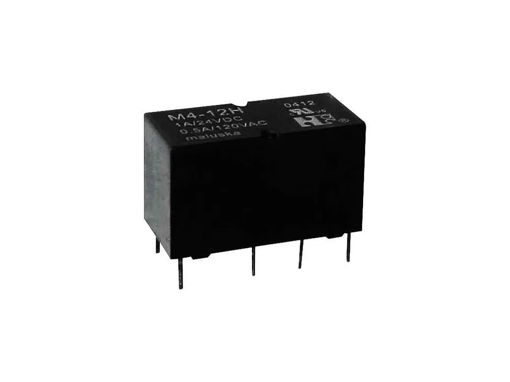 Relé 12V DC, DPDT, 0,5A, M4-12H - Snížená cena