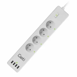 Geti GSS04 Smart prodlužovací přívod, 4 zásuvky, 4x USB, Tuya - K dispozici