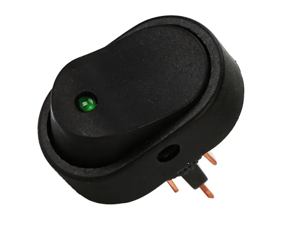 ASW-20D kolébkový spínač LED 12V zelená - Super nabídka