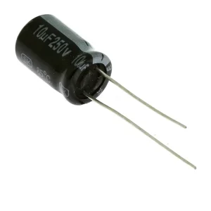 Doprodej zásob - Elektrolytický kondenzátor 10uF 250V 10x16mm RM5 85°C