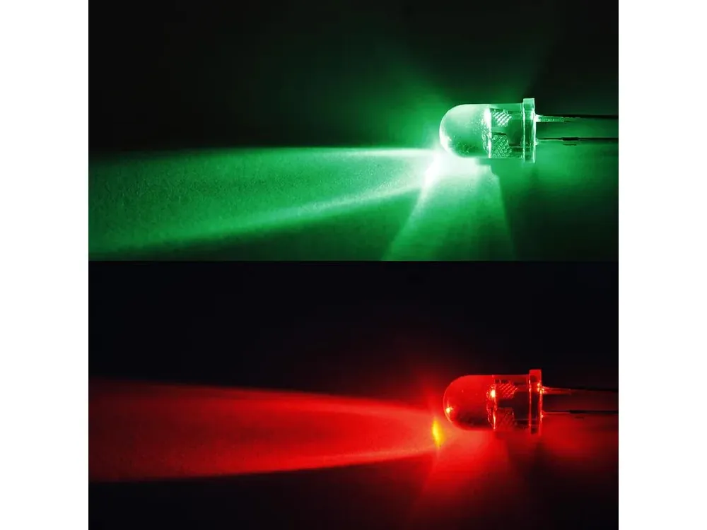 LED 5mm, dvoubarevná měnící barvu, červeno-zelená, 2 vývody - Cenový hit