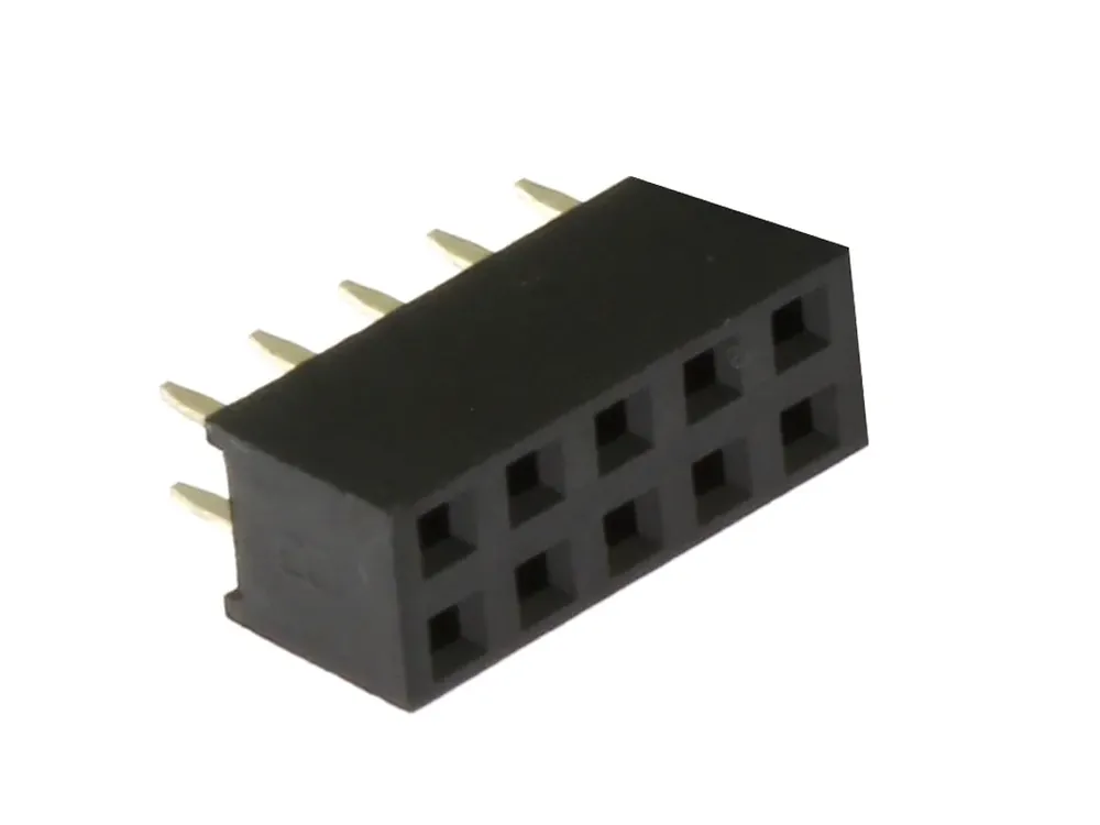 Top produkt | Dutinková lišta přímá, dvouřadá, rozteč 2.54mm, 2x5 pinů, pozlacené kontakty