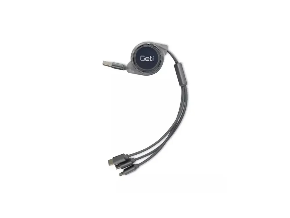 Skvělé hodnocení | Geti GCU04 stříbrný samonavíjecí USB kabel 3v1
