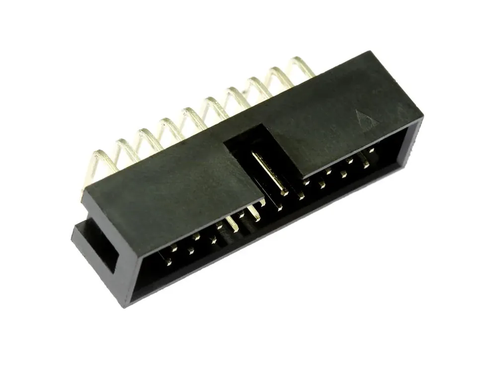 Objednejte nyní - Konektor IDC pro ploché kabely, 20 pinů (2x10), RM2.54mm, do DPS, úhlový 90°