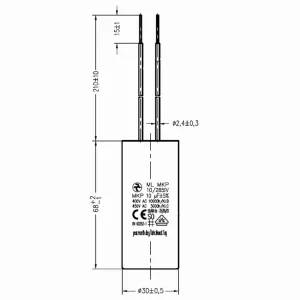 Motorový rozběhový kondenzátor 10uF 285V Hydra ML MKP | Velká sleva