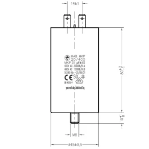 Nově přidáno - Motorový rozběhový kondenzátor 20uF 400V Hydra MAB MKP