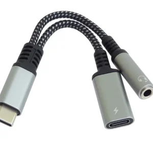 Adaptér USB-C - USB-C + JACK 3,5mm s DAC M/F 10cm - Novinka v nabídce