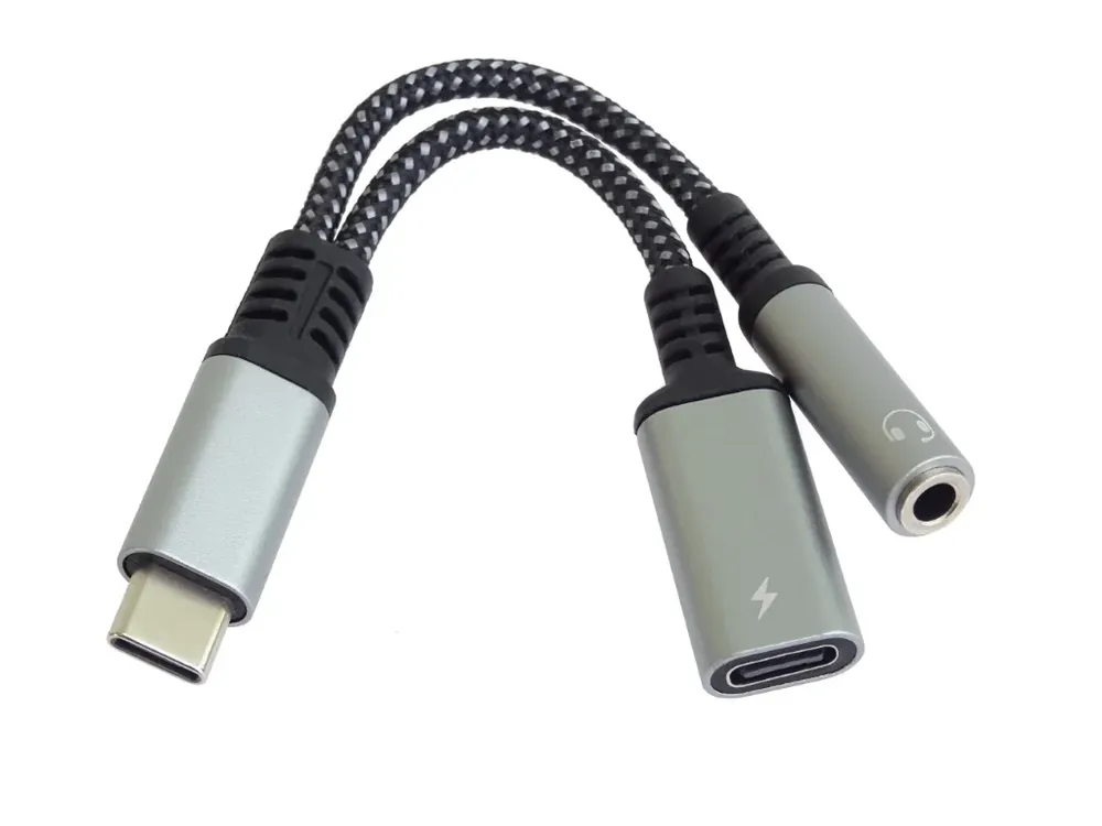 Adaptér USB-C - USB-C + JACK 3,5mm s DAC M/F 10cm - Novinka v nabídce
