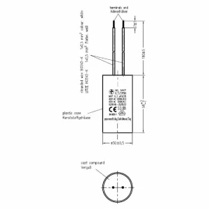 Motorový rozběhový kondenzátor 6,3uF 285V Hydra ML MKP - Nově v e-shopu