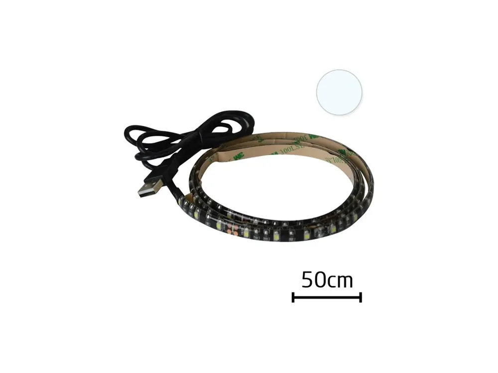 Omezené množství - Geti GLS31C LED pásek do USB, studená bílá, 50cm