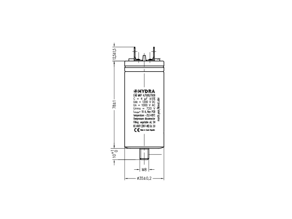 Hydra EAB MKP 4/1000/1938 kondenzátor filtrační 4uF - Koupit online