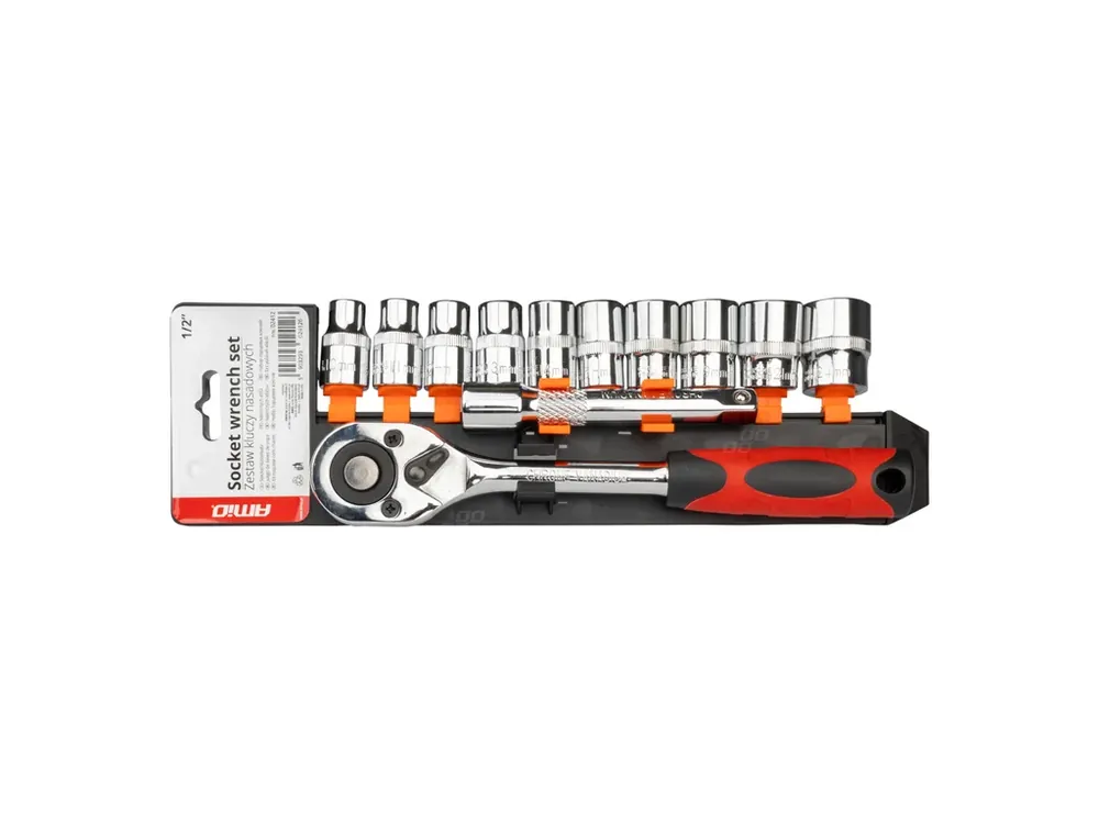 Sada nástrčných klíčů 11 ks 1/2" 10-24 mm, AMiO 02412 - Rychlá doprava