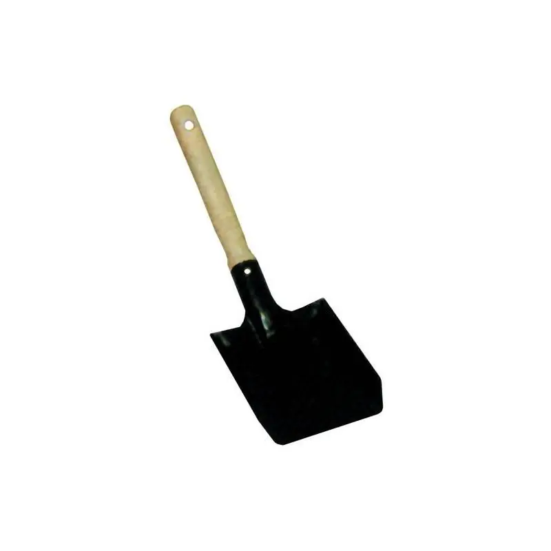 Slevy - Kovová lopata na uhlí černý lak s dřevěnou rukojetí