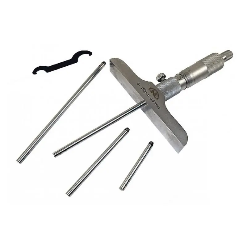 Mikrometrický hloubkoměr KINEX 0-100 mm/0.01mm, ČSN 25 1442, DIN 863 | Omezené množství