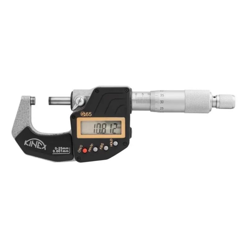 Poslední příležitost - Digitální mikrometr třmenový KINEX ABSOLUTE ZERO, 0-25 mm, 0,001mm, DIN 863, IP 65