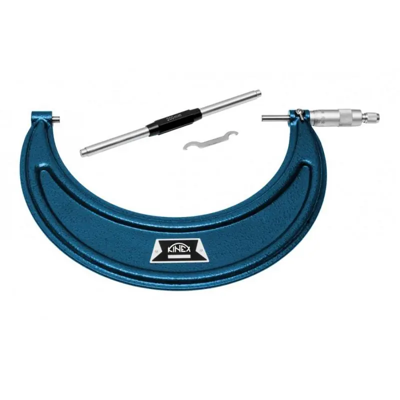 Extra sleva | Mikrometr třmenový KINEX 200-225 mm/0,01mm, ČSN 25 1420, DIN 863