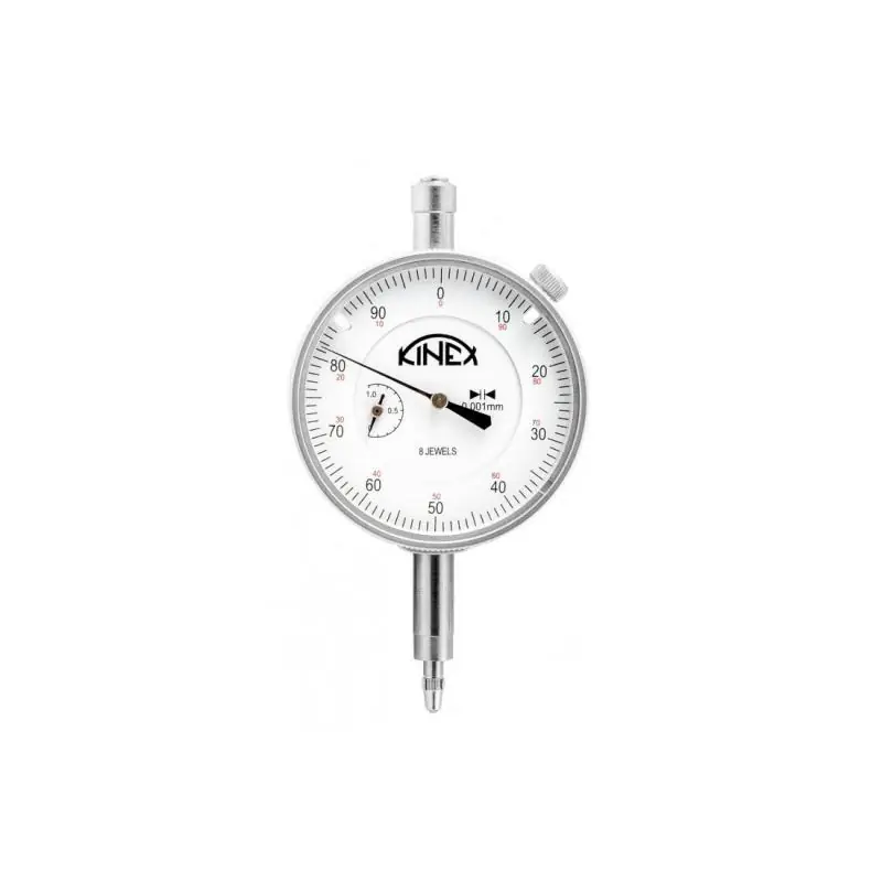 Úchylkoměr číselníkový KINEX 0-1 mm/60 mm/0,001 mm, ISO 46325, ČSN 25 1811, ČSN 25 1816 - Doprodej
