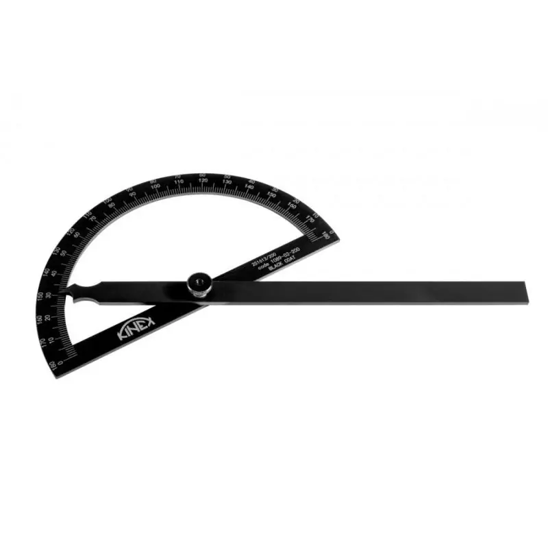 Úhloměr obloukový KINEX BLACK COAT 180°, 120x200 mm - Právě uvedeno na trh