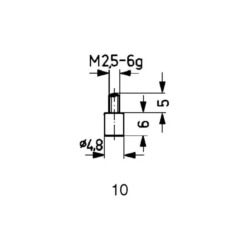 Měřicí dotek pro úchylkoměry 10/ 4.8 mm Käfer | Už jen pár kusů