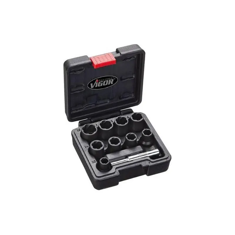 Neváhejte - Sada hlavic pro povolování poškozených matic 10ks, 10-19 mm Vigor
