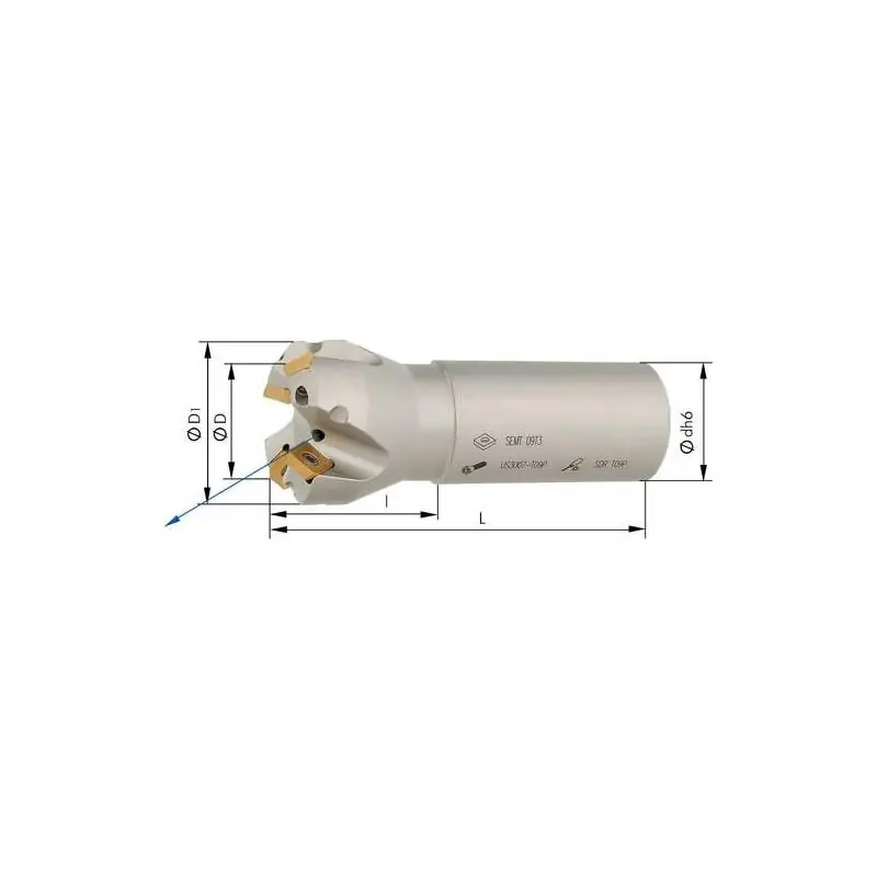 Čelní fréza 45° s vnitřním chlazením D 25 mm Z 3 - Koupit online