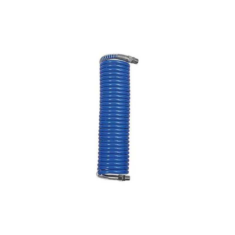 Spirálová hadice RIEGLER PA modrá, šroubení 3/8" + ochrana proti zalomení, 12x9 mm, 5m - Extra sleva