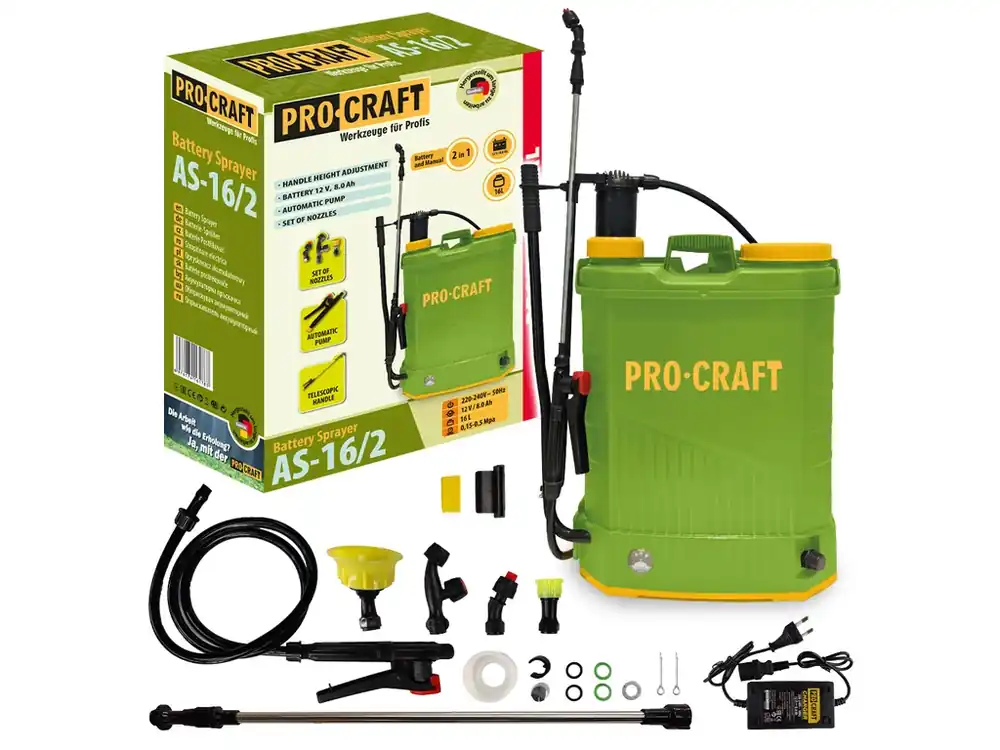 Aku postřikovač Procraft AS-16/2 AS-16/2 - Nejprodávanější