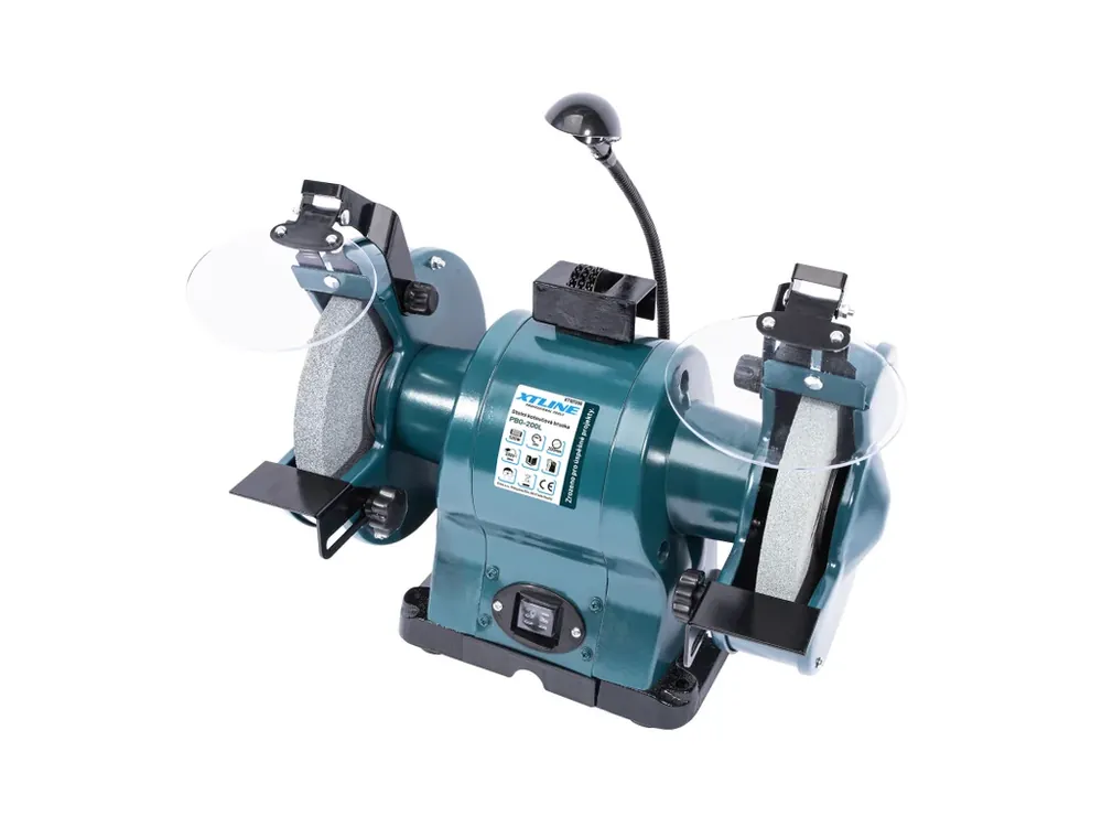 Skvělá cena - XTLINE Bruska stolní dvoukotoučová 520 W, 200 mm + svítidlo 3 W