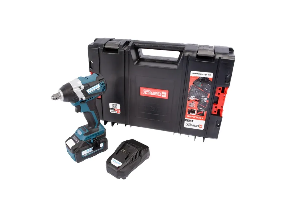 XTLINE Aku rázový utahovák na 1/2" hlavice bezuhlíkový 18 V + baterie 5.0 Ah + nabíječka 3.5 A + box - Právě uvedeno na trh