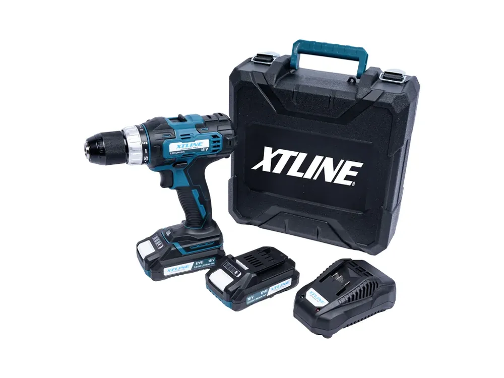 Velmi žádaný produkt - XTLINE Aku vrtačka 18 V, 40 Nm + 2 baterie 2.0 Ah + nabíječka 2.4 A