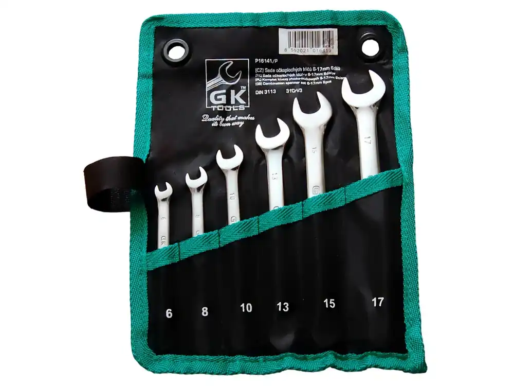 GK TOOLS Sada očkoplochých klíčů, matné 6-17 mm, 6 dílů, textilní obal | Snadné objednání