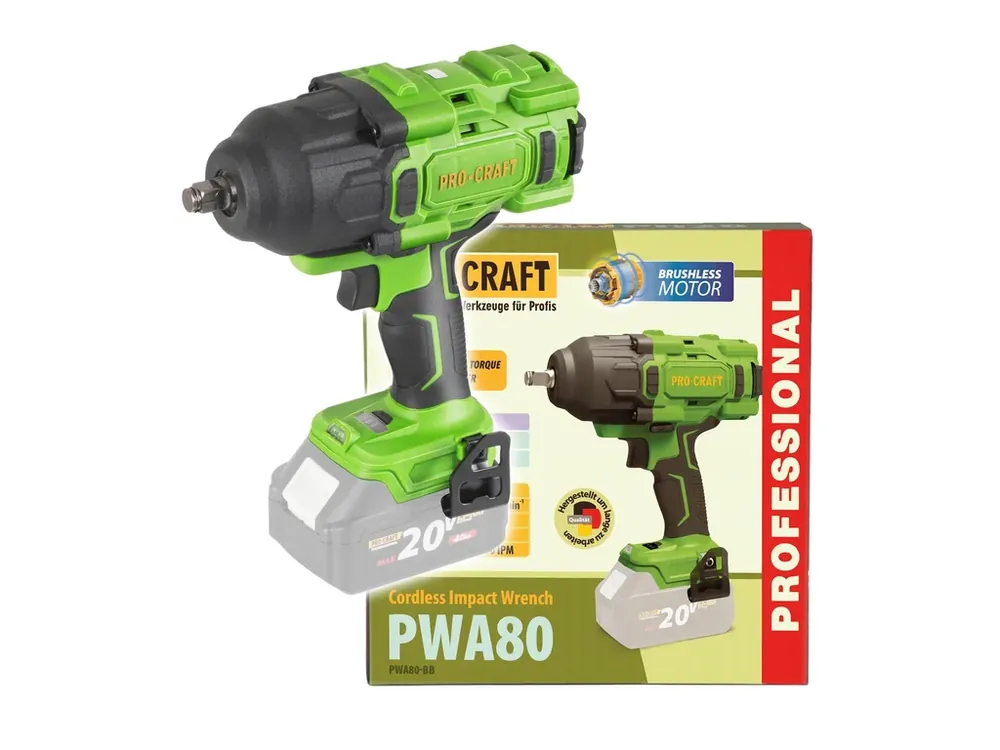 Aku rázový utahovák Procraft PWA80 (bez baterie a nabíječky) PWA80bb - Vrácení zdarma