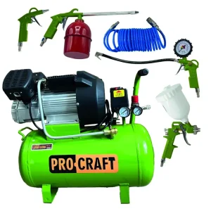 Akční nabídka - Kompresor Procraft AC52-2 a set příslušenství ke kompresoru 5 ks SAC52-2/KIT-5C
