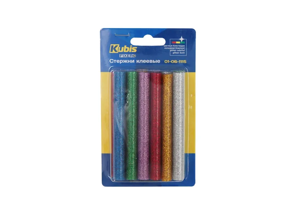 Do košíku - Tyčinky tavné, mix barev se třpytem 11.2*100 mm, 12 ks (po 2 ks) 01-06-1115