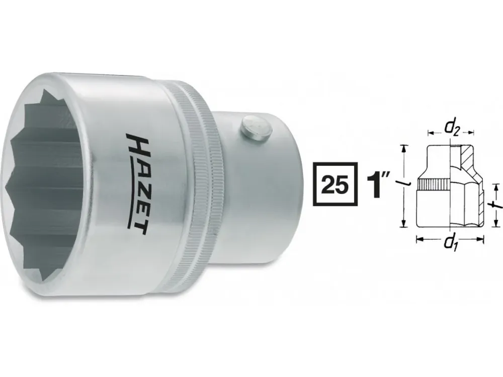 Velmi populární - Vnitřní nástrčný klíč 1" dvanáctihranný 32mm, Hazet 1100Z-32
