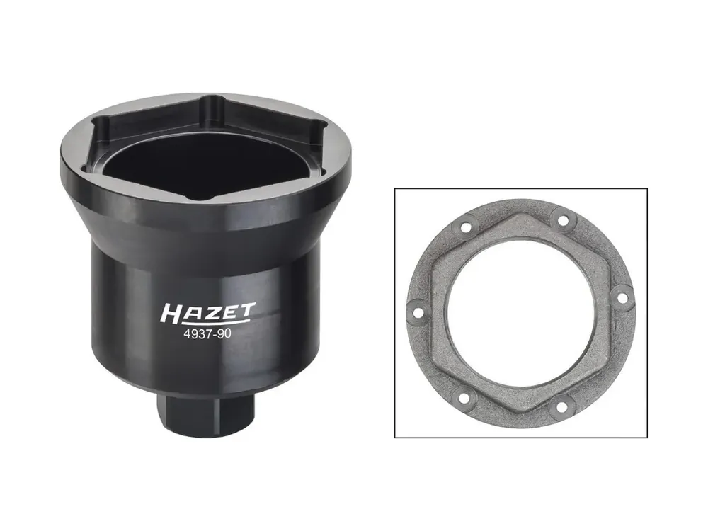 Speciální nabídka - Nástrčný klíč na matice náprav UA s vodící přírubou 90 mm, Hazet 4937-90