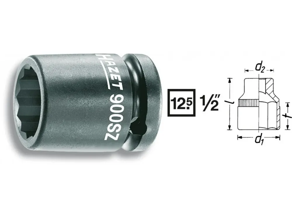 Kovaný vnitřní nástrčný klíč 1/2" dvanáctihranný 36mm, Hazet 900SZ-36 - Premium