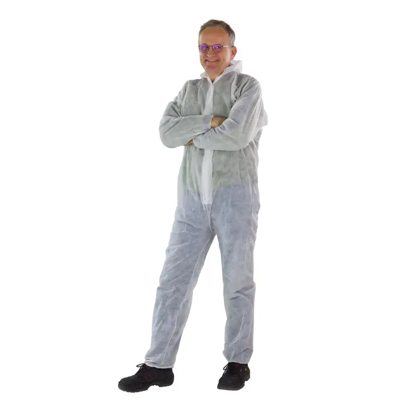 Super nabídka | DEMA Jednorázový pracovní oblek bílý 40 g/qm PP, velikost XL