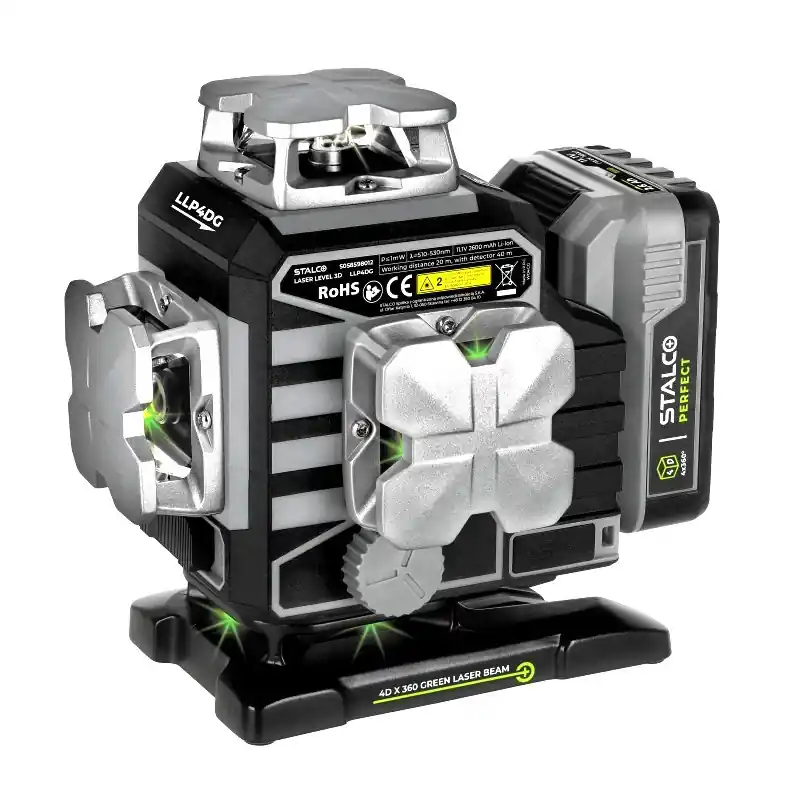 STALCO Křížový laser samonivelační 4D LLP4DG, zelený - Top produkt