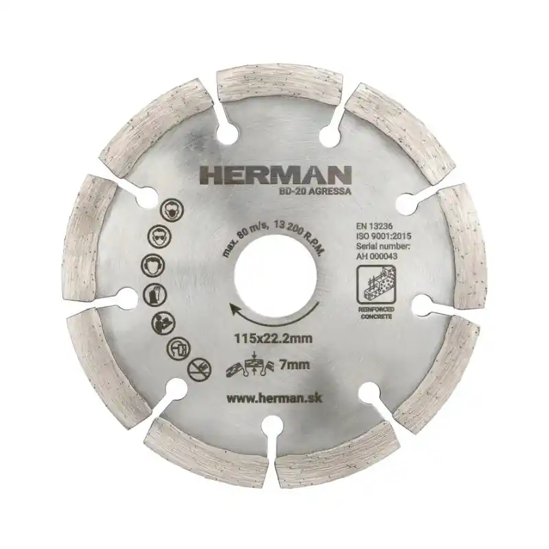 HERMAN Diamantový kotouč BD-20 Agressa 115 mm | Velmi populární