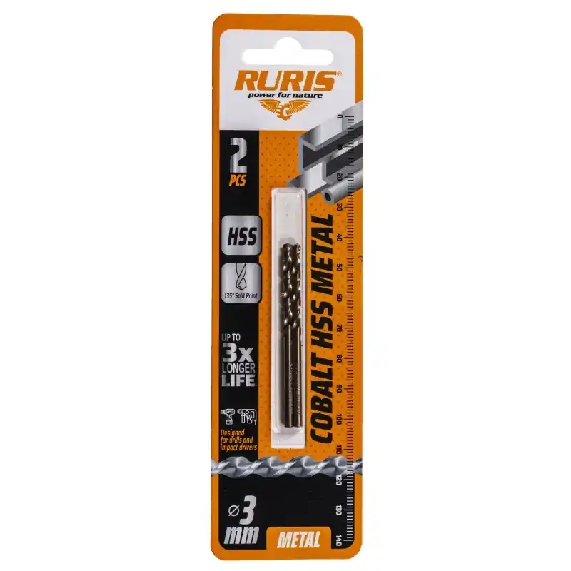 RURIS Vrták do kovu Kobalt HSS 3 mm, 2 ks - Bestseller