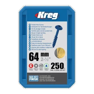 Akční sleva | Kreg Blue-Kote Maxi-Loc Šrouby pro skryté spoje - 64 mm, hrubý závit, 250 ks