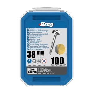 Kreg Zinc Maxi-Loc Šrouby pro skryté spoje - 38 mm, jemný závit, 100 ks | Bestseller