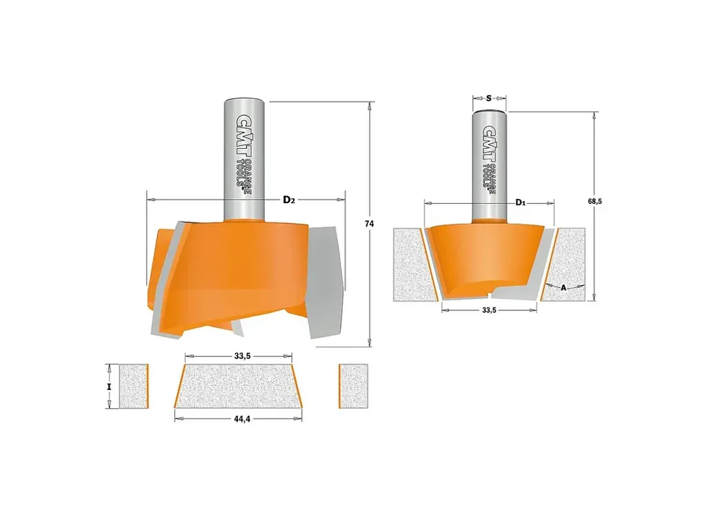 CMT C981 Sada vyspravovací na CORIAN 2ks, S=12mm,D=47,5mm - Do vyprodání zásob