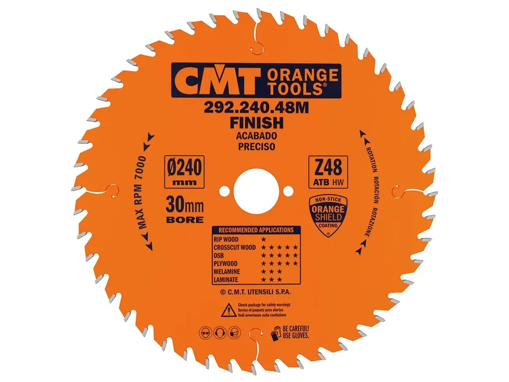 Velmi populární | CMT Orange Pilový kotouč pro elektronářadí, finální řez - D240x2,8 d30 Z48 HW