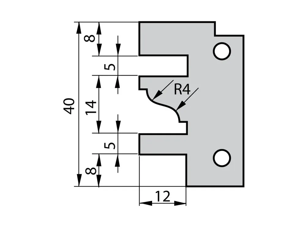 IGM Profilový nůž pro 641 - profil E, 40x26x2mm - Rychlé dodání